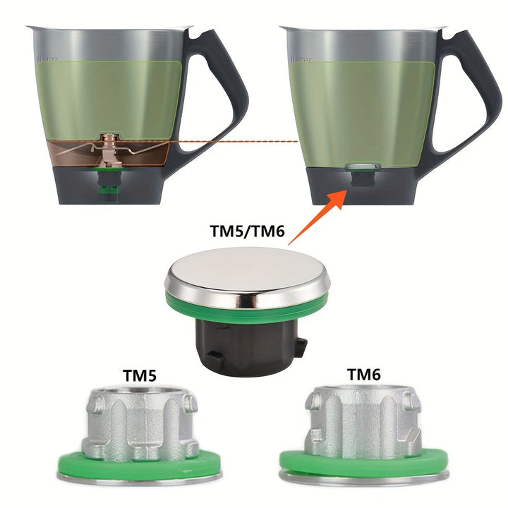 Tapa protectora de acero inoxidable para cuchilla y tazón principal, compatible con TM6/TM5, mayor capacidad, cocción lenta y mezcla sin romper ingredientes, accesorio para recipiente mezclador