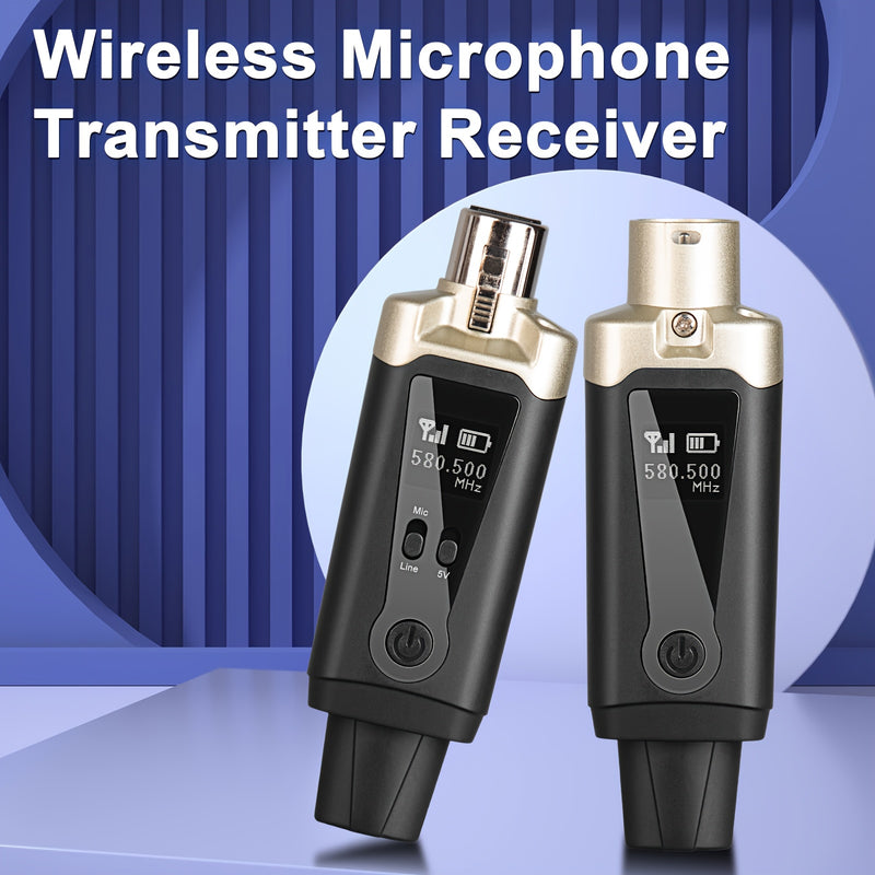 Transmisor y receptor inalámbricos Bomaite para micrófono XLR con enchufe, sistema inalámbrico para micrófono dinámico y condensador, mezclador de audio, sistema PA.