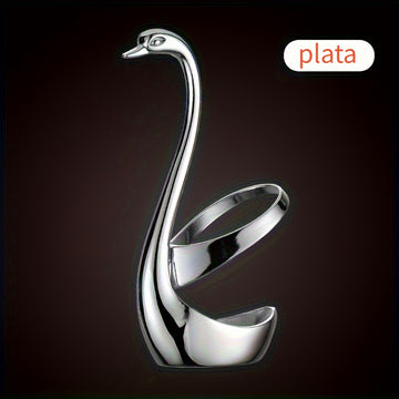 Soporte para cubiertos en forma de cisne elegante de acero inoxidable 304, 1 pieza - Diseño elegante, no incluye tenedor ni cuchara, ideal para decoración del hogar, mesa de café, hotel y fiestas