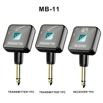 Sistema de guitarra inalámbrico 2.4GHz Transmisor y receptor de guitarra inalámbrico 4 canales de señal, adecuado para instrumentos electrónicos de guitarra y bajo