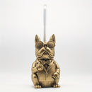 Set de soporte para cepillo de baño con escultura de perro en resina - Decoración de baño reutilizable, plástico duradero, sin necesidad de electricidad, incluye soporte de piso y cepillos de limpieza