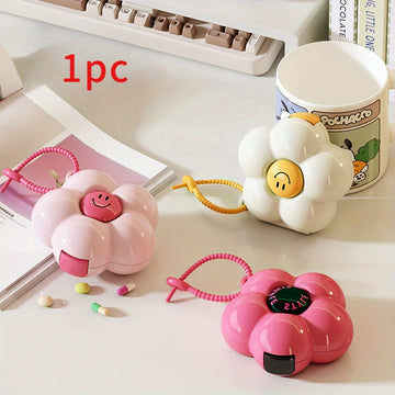 1pc Caja de almacenamiento de joyería Dopamina, caja de medicamentos, mini portátil para viajes con rejilla creativa y multifuncional para pendientes y collares