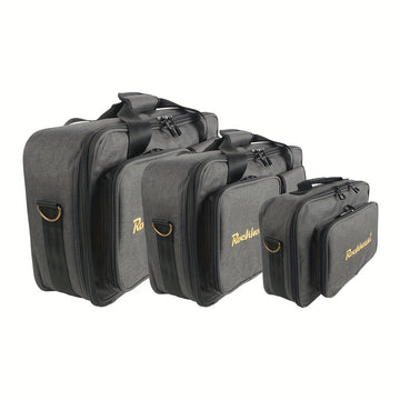 Estuche Profesional Portátil Multi-Efecto para Pedales - Bolsa Resistente Gris para Controladores DJ y Equipos con Múltiples Compartimentos, Costuras Reforzadas, Cremalleras Doradas y Asas Ergonómicas para Músicos, Uso en Directos y Estudio, Funda para P
