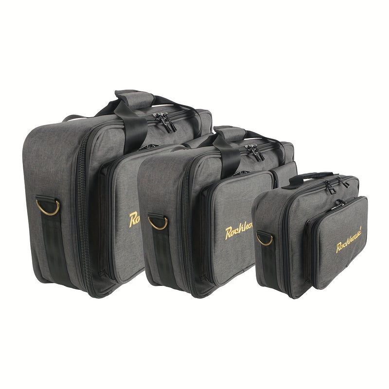 Estuche Profesional Portátil Multi-Efecto para Pedales - Bolsa Resistente Gris para Controladores DJ y Equipos con Múltiples Compartimentos, Costuras Reforzadas, Cremalleras Doradas y Asas Ergonómicas para Músicos, Uso en Directos y Estudio, Funda para P