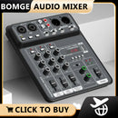 Consola de Mezcla BOMGE Profesional 4 Canales con Interfaz USB, Compatible con MP3 y Entrada de Computadora, Ideal para Estudio, Streaming en Vivo, Grabación y Podcasting
