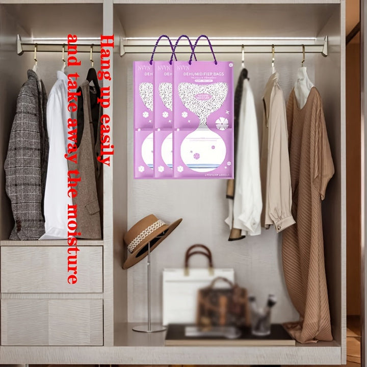 5/10pcs Bolsa Deshumidificadora con Aroma a Lavanda, Resistente al Moho y la Humedad, Bolsa de Secado para Armario, Bolsa de Absorción para Colgar en Armario, Armario, Hogar, Baño, Adecuada para el Día de San Valentín, Regalo del Día de la Madre