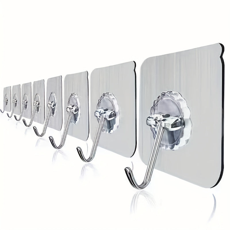 10/7 ganchos adhesivos resistentes para cocina, soporte de pared para baño con ventosas sin taladro, ganchos multifuncionales para toallas y almacenamiento, diseño elegante de metal para cocinas y baños modernos, ganchos utilitarios