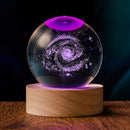 3D para la galaxia, bola de cristal, luz nocturna - Diseño de luna y planetas con tema espacial, alimentado por USB, luz ambiental de vidrio pulido para decoración de dormitorio y sala de estar, regalo perfecto para entusiastas de la ciencia ficción, dec