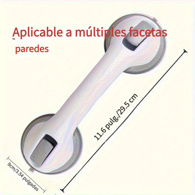 Manija de Ducha Segura con Mayor Potencia de Succión [Versión Mejorada] – Antideslizante, Plástico Duradero, Sin Baterías ni Electricidad Necesaria, para Ayuda al Equilibrio, Compatible con Azulejos, Vidrio y Superficies de Plástico Duro, Accesorio para
