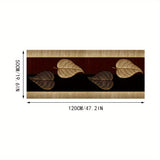 1 pieza de alfombra de área con diseño de hoja de arce elegante - Alfombra de terciopelo de diamante dorado de alta calidad, antideslizante, lavable en máquina, alfombra rectangular para pasillos de hogar y hoteles, decoración de cocina, alfombra de entr