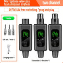 Sistema de micrófono inalámbrico con transmisor y receptor XLR, con alimentación de ilusión de 48V, para micrófono activo/conductor, sistema de altavoces, mezclador de audio, conector USB/tejido, batería de litio, voltaje de funcionamiento <36V, sin carg