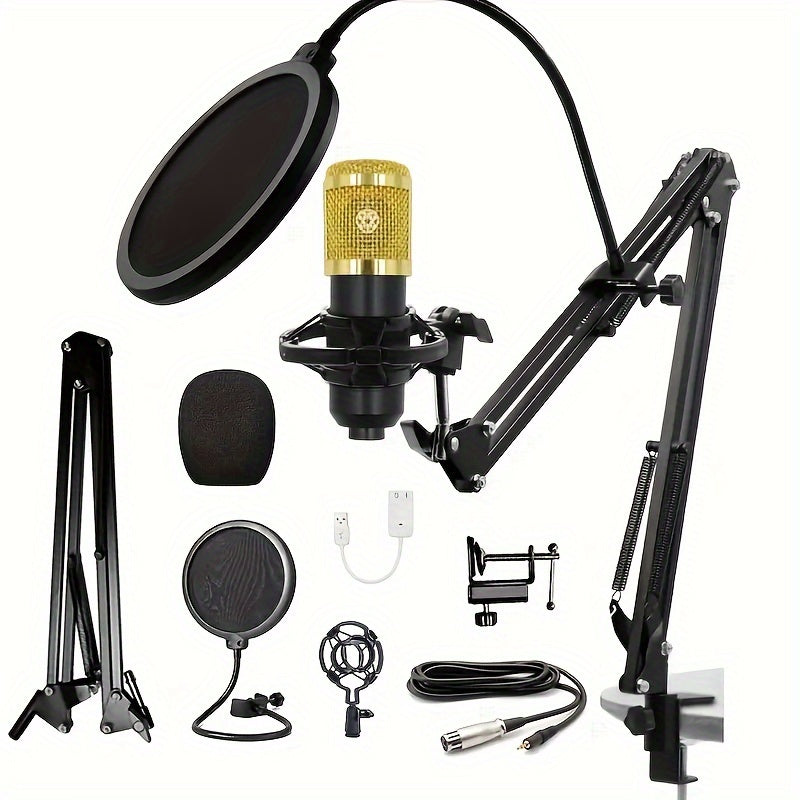 Micrófono profesional capacitivo de estudio, calidad de grabación para cantar y podcast, tecnología de audio de alta definición, ideal para juegos, canto y podcasting