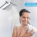 Cabezal de Ducha Cuadrado Pulido con Instalación en 1 Minuto - Diseño Moderno Galvanizado, Sin Herramientas ni Plomería, Disfruta de una Experiencia de Baño Lujosa, Accesorios para la Ducha
