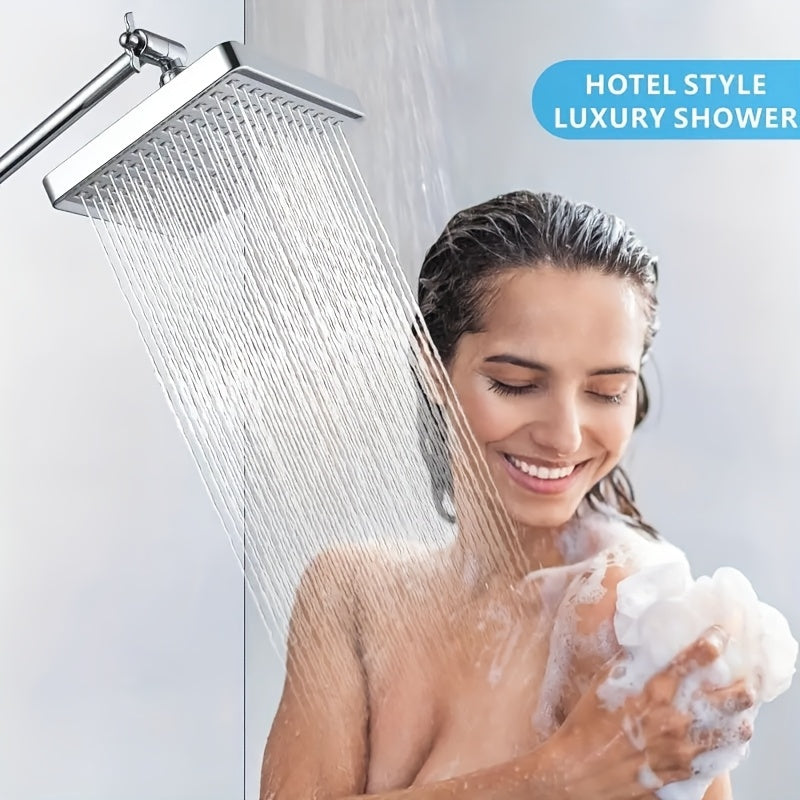 Cabezal de Ducha Cuadrado Pulido con Instalación en 1 Minuto - Diseño Moderno Galvanizado, Sin Herramientas ni Plomería, Disfruta de una Experiencia de Baño Lujosa, Accesorios para la Ducha