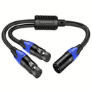 Cable de Micrófono Divisor en Y de 3 Pines XLR Hembra a Doble XLR Macho - Cable de Audio Balanceado para Grabación de Micrófono Estéreo - Idea de Regalo para Eid Al-Adha Mubarak para Músicos e Ingenieros de Sonido