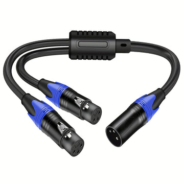 Cable de Micrófono Divisor en Y de 3 Pines XLR Hembra a Doble XLR Macho - Cable de Audio Balanceado para Grabación de Micrófono Estéreo - Idea de Regalo para Eid Al-Adha Mubarak para Músicos e Ingenieros de Sonido