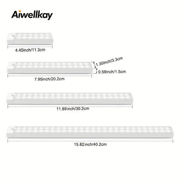 Pack de 2 Luces LED para Armarios con Doble Fila, Brillo Ajustable, Montaje Magnético y Opciones de Colgado, Batería Recargable por USB, Larga Duración en Modo Espera para Armarios, Vestidores, Salones, Luz Sensorial