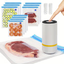 Bolsas de almacenamiento de vacío para alimentos y sellador de vacío eléctrico portátil en 3 tamaños (4 piezas de 8,5" x 8", 3 piezas de 11" x 10", 3 piezas de 13,5" x 10") con 1 paquete de bomba eléctrica, bolsas de vacío con cremallera de 3 en 1, grand