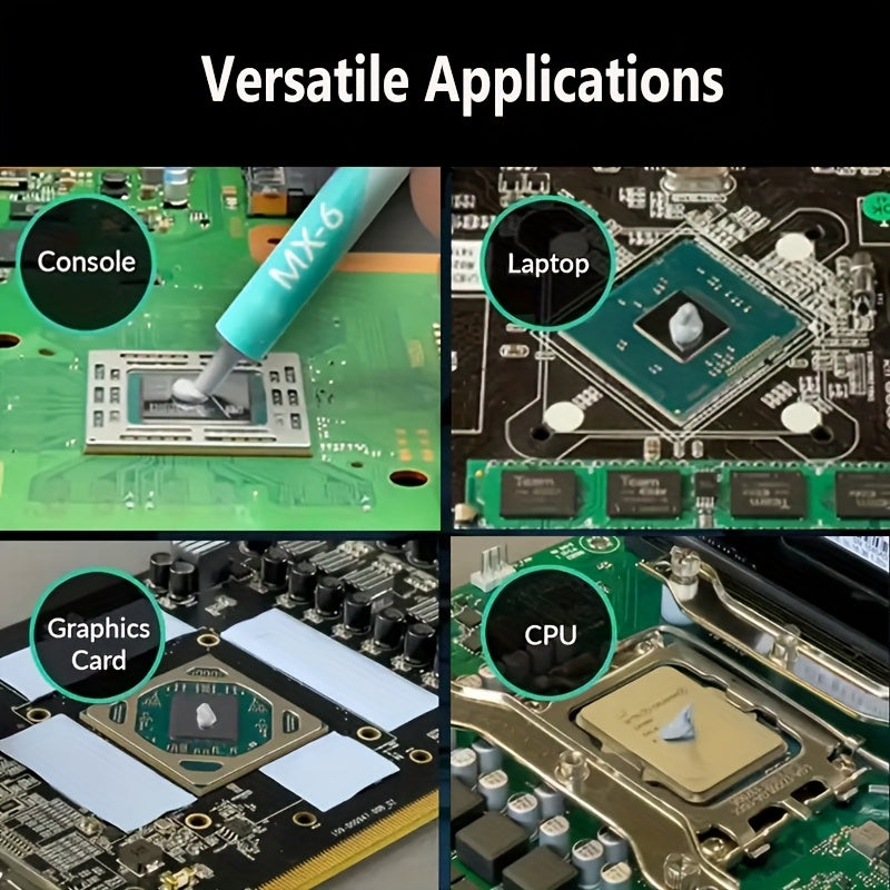 Pasta térmica de alto rendimiento MX-6, 4g - Conductividad térmica ultra para CPU/GPU, ideal para enfriamiento de electrónicos de precisión, pasta para enfriar CPU | Diseño elegante | Pasta térmica duradera