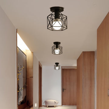 1pc lámpara de techo moderna nórdica negra E27, luz para dormitorio, pasillo, balcón o cocina