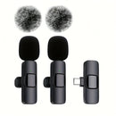 Microfono Lavalier sin varillas con 10 Receptores de Audio, USB-C y Funcionalidad Inalámbrica, Doble Micrófonos, Incluye Pantalla Antiviento, Cancelación de Ruido, Ideal para Streaming, Podcasting y Grabación de Video