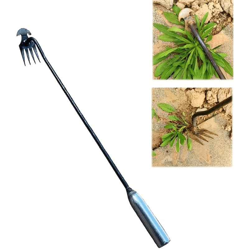 Herramienta de rastrillado ergonómica con mango largo y 4 velocidades ajustables - Construcción duradera de hierro, asidero antideslizante para el mantenimiento eficiente del jardín - Herramienta manual para eliminar malezas que ahorra tiempo y esfuerzo,