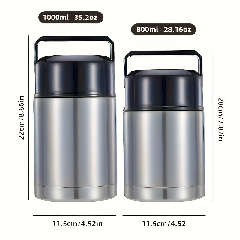 Un juego de loncheras, caja grande, taza termo, botella al vacío de acero inoxidable, contenedor portátil para comida y sopa de acero inoxidable, adecuado para el regreso a clases, útiles escolares y aula, suministros de cocina