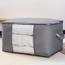 Bolsa organizadora grande para ropa, hecha de tela no tejida, con ventana transparente y cierre seguro de cremallera, protector multiusos para cobijas, edredones y ropa de temporada, almacenamiento debajo de la cama