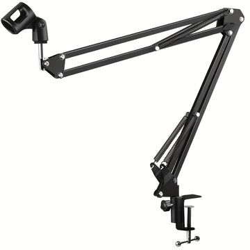 Soporte de Micrófono de Suspensión Ajustable Bomaite con Filtro Pop - Conector XLR, Construcción de Hierro