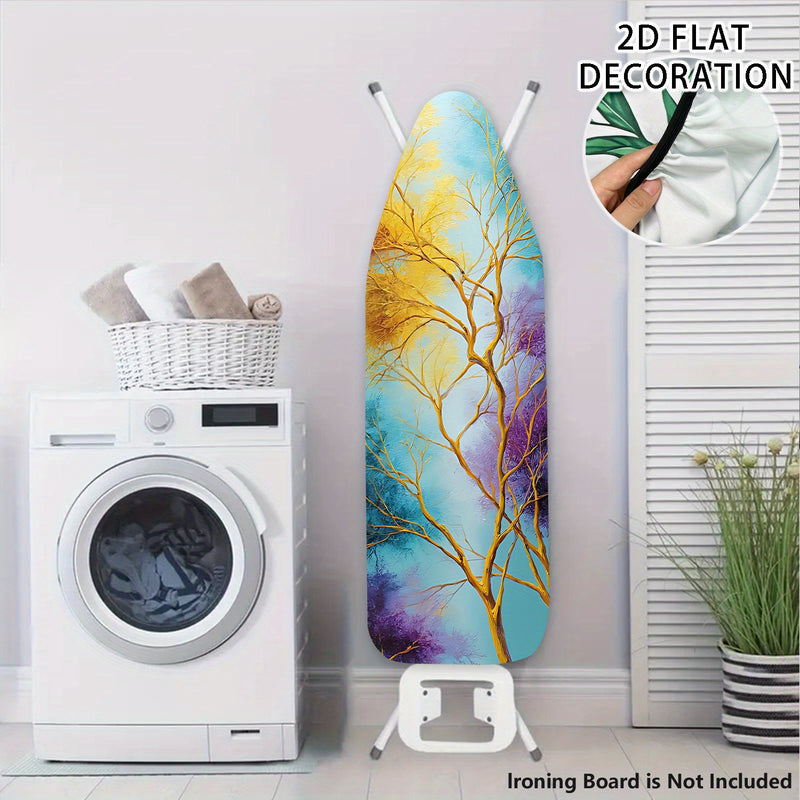 2D Plano, 2Dflat Diseño Cubierta de Tablero de Planchar, Cubierta de Polvo de Tablero de Planchar Lavable, Fácil de Instalar, Se Ajusta a la Mayoría de Tamaños Estándar de Tablero de Planchar, Accesorios de Planchar, Decoración del Hogar de Verano y Otoñ