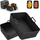 Revestimiento de Silicona para Freidora de Aire Ninja Foodi AF400UK AF451UK AF300UK 7.6L-9.5L, 2pcs de Accesorios Reutilizables para Freidora de Aire de Silicona, Adecuado para Freidora de Aire de Doble Capa SL400UK Tower T17088 de Doble Zona