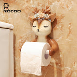 Portarrollos De Papel Higiénico Con Diseño De Ciervo Y Gato, Estante Para Almacenamiento De Toallas De Baño Montado En La Pared, Bonito Dispensador De Papel Higiénico Para Baño, Decoración Del Hogar, 1 Ud.