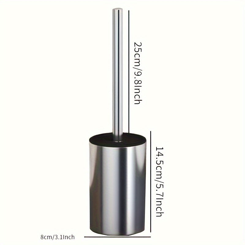 Juego de Escobilla de Inodoro Dorada de Pie - Resistente a Olores, Mango de Metal para Limpieza Fácil y Almacenamiento, Ideal para Navidad