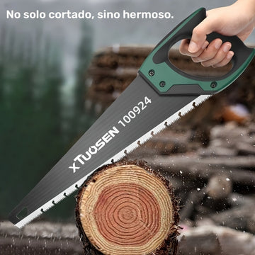 Sierra de Mano TUOSEN de 21 Pulgadas para Carpintería - Agarre Ergonómico Antideslizante, A Prueba de Óxido con Orificio para Astillas y Hoja Triple Serrada para Podar y Talar, Universal, Jardín