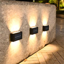 4 piezas, lámpara de pared solar convexo con luces LED 8/10/16 emitiéndose desde arriba y abajo, lámpara decorativa de pared para courtyards, lámpara de guía de atmósfera para jardines y porches, adecuada para jardines, courtyards, camas de flores y atri