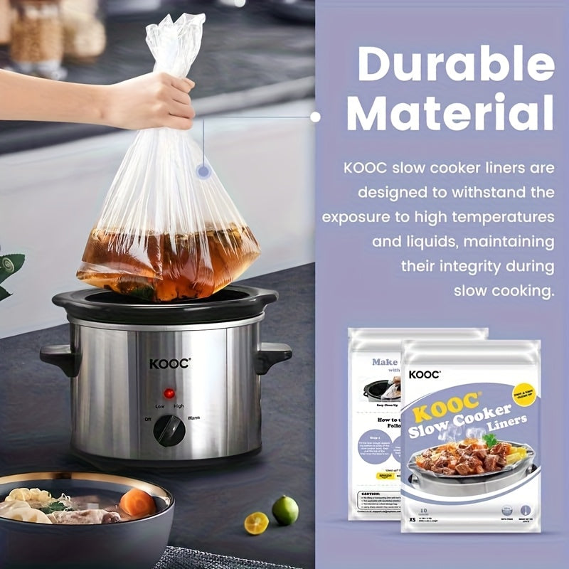 30/20/10pcs Forros para Olla de Cocción Lenta 20.32cm x 27.94cm Bolsas Desechables Mini Tamaño Apto para Ollas de 0.65 qt a 1.25 qt Diseño con Sello Fresco Libre de BPA