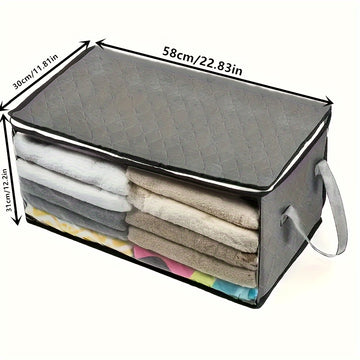 1 Pieza, Bolsa De Almacenamiento Con Cremallera, De Gran Capacidad, Organizador De Ropa, Versátil, Con Asa, Contenedor A Prueba De Polvo Para Armario