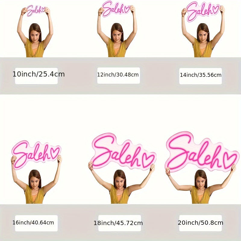 1pc Letrero de Neón Personalizable - Decoración de Pared de Acrylic LED con Brillo Ajustable, Alimentado por USB, Fácil Instalación - Ideal para Bodas, Cumpleaños, Ambiente de Dormitorio, Navidad y Celebraciones de Año Nuevo