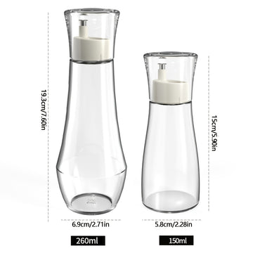 Dispensador de Enjuague Bucal de Vidrio Recargable con Tapa - 150/260ml, Contenedor Transparente para Encimera de Baño para Fácil Portabilidad