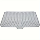 Alfombrilla de Secado Grande con Agujeros de Drenaje para Fregadero Cuadrada – Protector Antideslizante y Resistente al Calor para Tazones, Cristalería y Utensilios de Cocina – Base Impermeable para Encimera