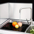 Guarda de cocina de acero inoxidable para todas las estaciones, diseño plegable en tres partes que ahorra espacio y crea un ambiente ordenado, ideal para uso doméstico, cocinas de RV y campamentos