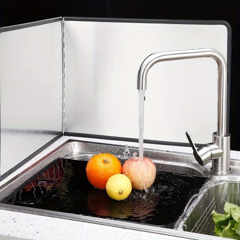 Guarda de cocina de acero inoxidable para todas las estaciones, diseño plegable en tres partes que ahorra espacio y crea un ambiente ordenado, ideal para uso doméstico, cocinas de RV y campamentos
