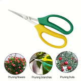 Tijeras de podar para jardín, juego de 4 piezas - Tijeras de fruta de acero inoxidable ambidiestras, podadoras manuales de derivación para el mantenimiento de jardines y bonsáis, recolección de uvas, poda de árboles y ramas sin electricidad ni baterías.