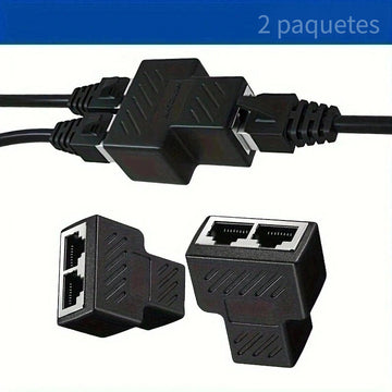 Conectores Divisores Ethernet RJ45 de 2 piezas, Adaptador de 1 a 2 para Cable Cat5/Cat6, Compatible con Smart, Sin Carga, Control por App, No Requiere Batería