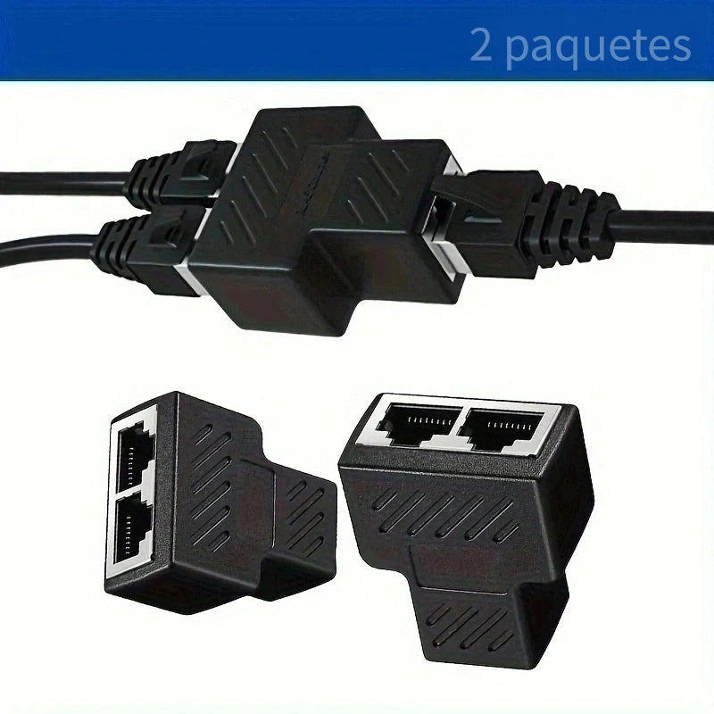 Conectores Divisores Ethernet RJ45 de 2 piezas, Adaptador de 1 a 2 para Cable Cat5/Cat6, Compatible con Smart, Sin Carga, Control por App, No Requiere Batería