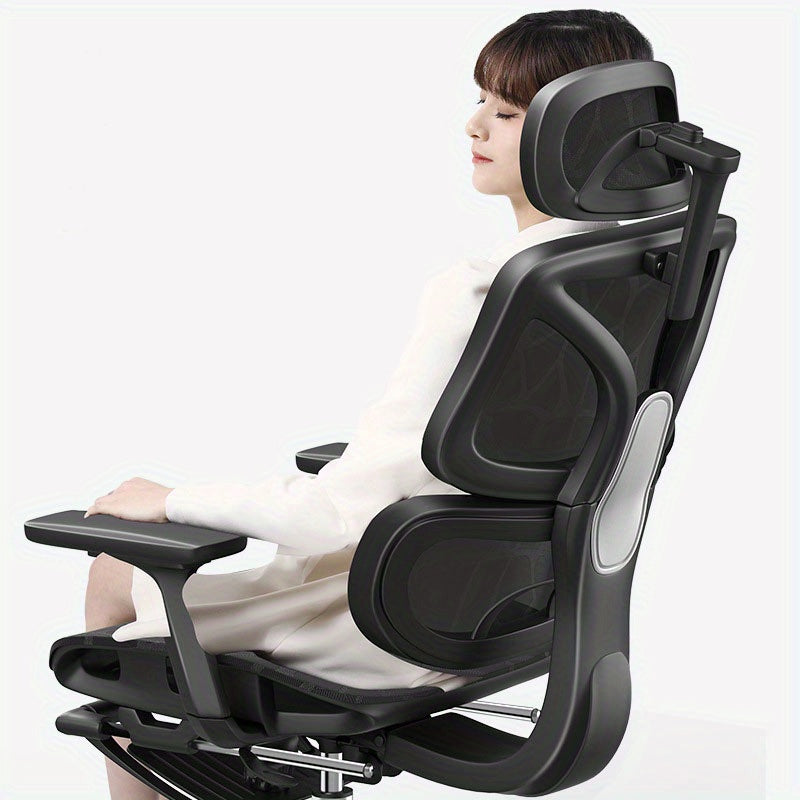 Butaca Ergonómica con Soporte Lumbar - Altura Ajustable, Base de Metal Resistente, Asiento Acolchado - Para Hogar, Gaming, Oficina - Sin Necesidad de Energía, Fácil Montaje - Diseño Moderno en , Asiento Cómodo, Costuras Reforzadas