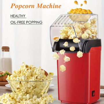 Esta máquina de palomitas funciona a 110V-130V con un enchufe estadounidense. Puede hacer palomitas y soja, cuenta con una base antiadherente para una fácil limpieza y está diseñada para uso doméstico con una operación sencilla. Utiliza viento eléctrico