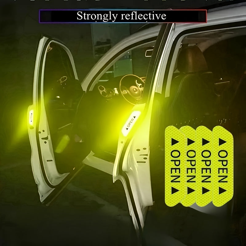 Conjunto de 4 Luces de Bienvenida para Puertas de Coche con Proyección de Logotipo al Estilo OEM, Proyector de Logotipos Universal Inspirado en el Equipo Original y 4 Pegatinas Reflectantes para Coches, Instalación Fácil - Compatibilidad Universal con la