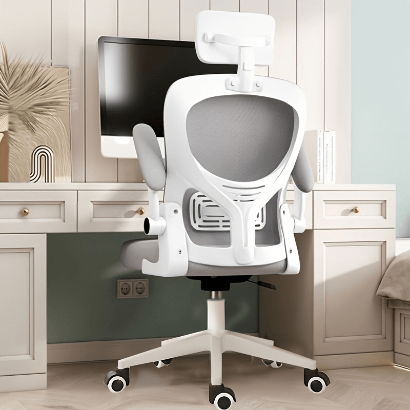 Silla de oficina ergonómica, diseño cómodo y transpirable, silla ejecutiva para hogar y oficina, soporte lumbar, rotativa, ajustable, con ruedas, estructura de acero inoxidable, 3 colores disponibles, negro.