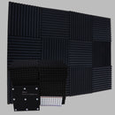 52 piezas de paneles de espuma acústica negra SMOLL, 12"x12"x1" cuña, insonorización para estudio, piano, sala de música, KTV, reducción de eco, absorción de ondas sonoras de frecuencia media-alta, cinta adhesiva nano incluida.